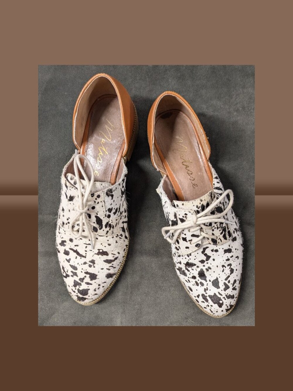 Matisse “Quake” Cow Hair D’Orsay Oxford Shoes Size 8.5